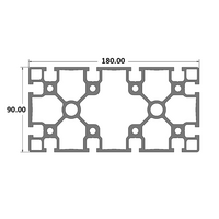 10-18090-0-1000MM MODULAR SOLUTIONS EXTRUDED PROFILE 90MM X 180MM, CUT TO THE LENGTH OF 1000 MM